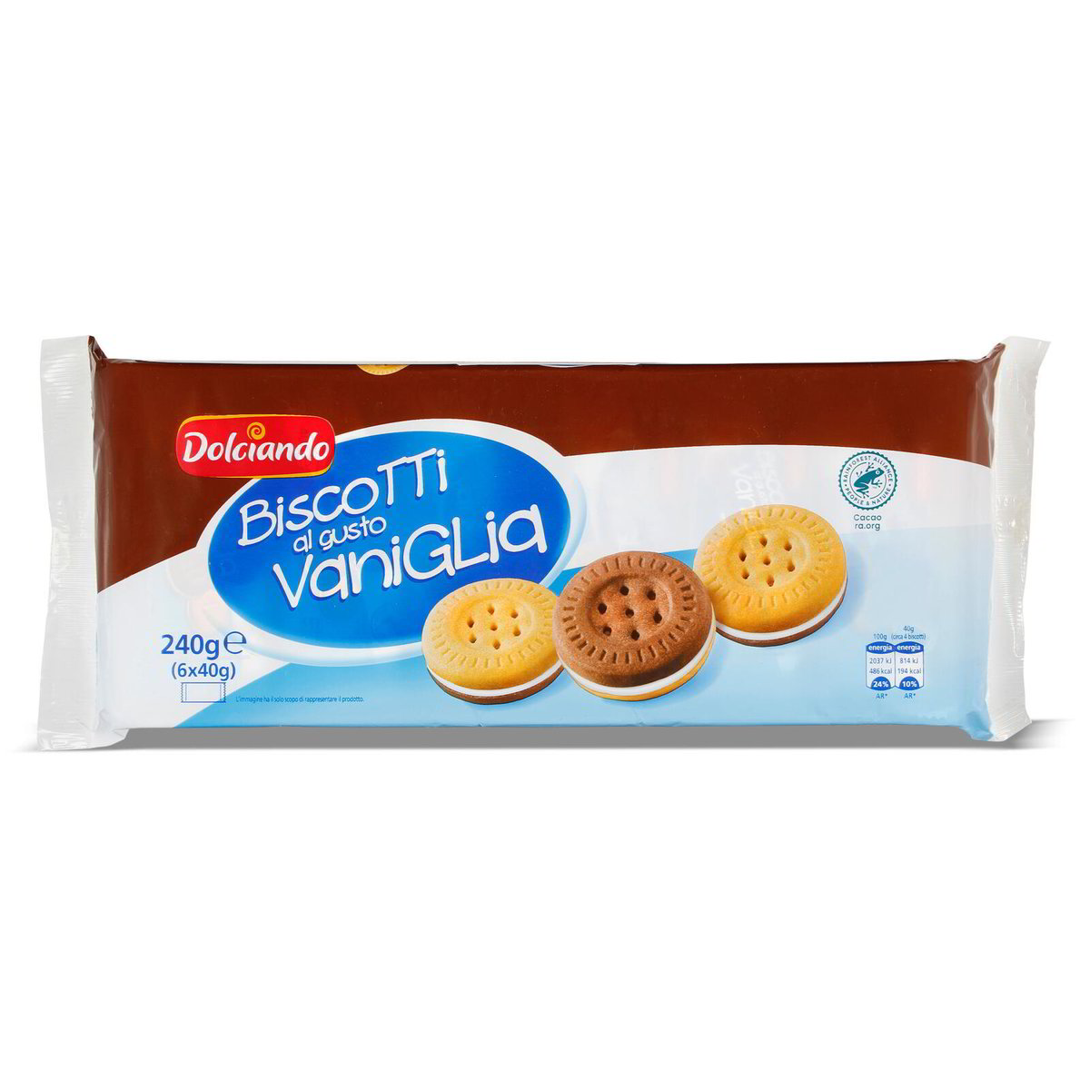 Biscotti Al Gusto Vaniglia DOLCIANDO 240g 6 X 40g In Dettaglio