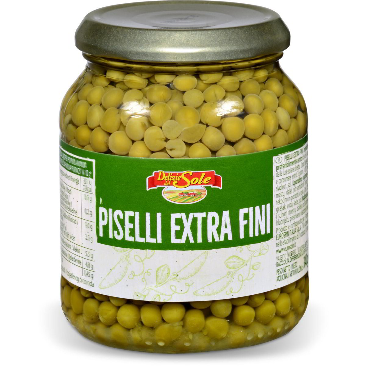 Piselli Extra Fini Delizie Dal Sole G In Dettaglio Eurospin Spesa