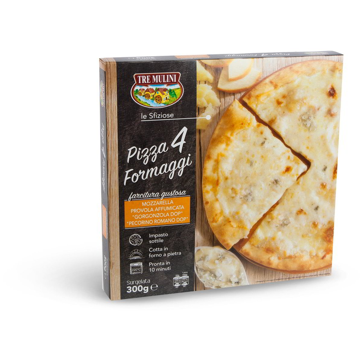 Pizza Quattro Formaggi Surgelata TRE MULINI 300g In Dettaglio pizza-quattro-formaggi-surgelata-tre-mulini-300g-in-dettaglio