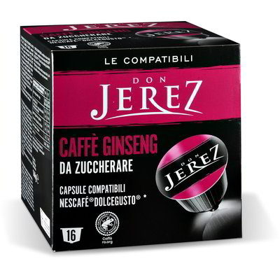 Capsule caffè ginseng da zuccherare compatibili Nescafé ®Dolcegusto® 16pz  DON JEREZ 144g in dettaglio