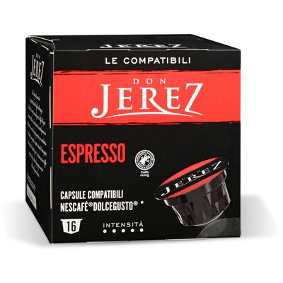 Capsule caffè espresso compatibili NESCAFÉ® DOLCEGUSTO® 16 pezzi DON JEREZ  112g in dettaglio
