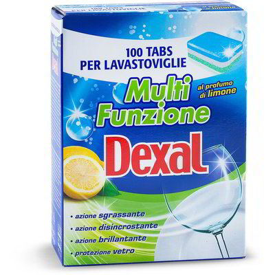 Detersivo multifunzione in tabs per lavastoviglie 100 pezzi DEXAL