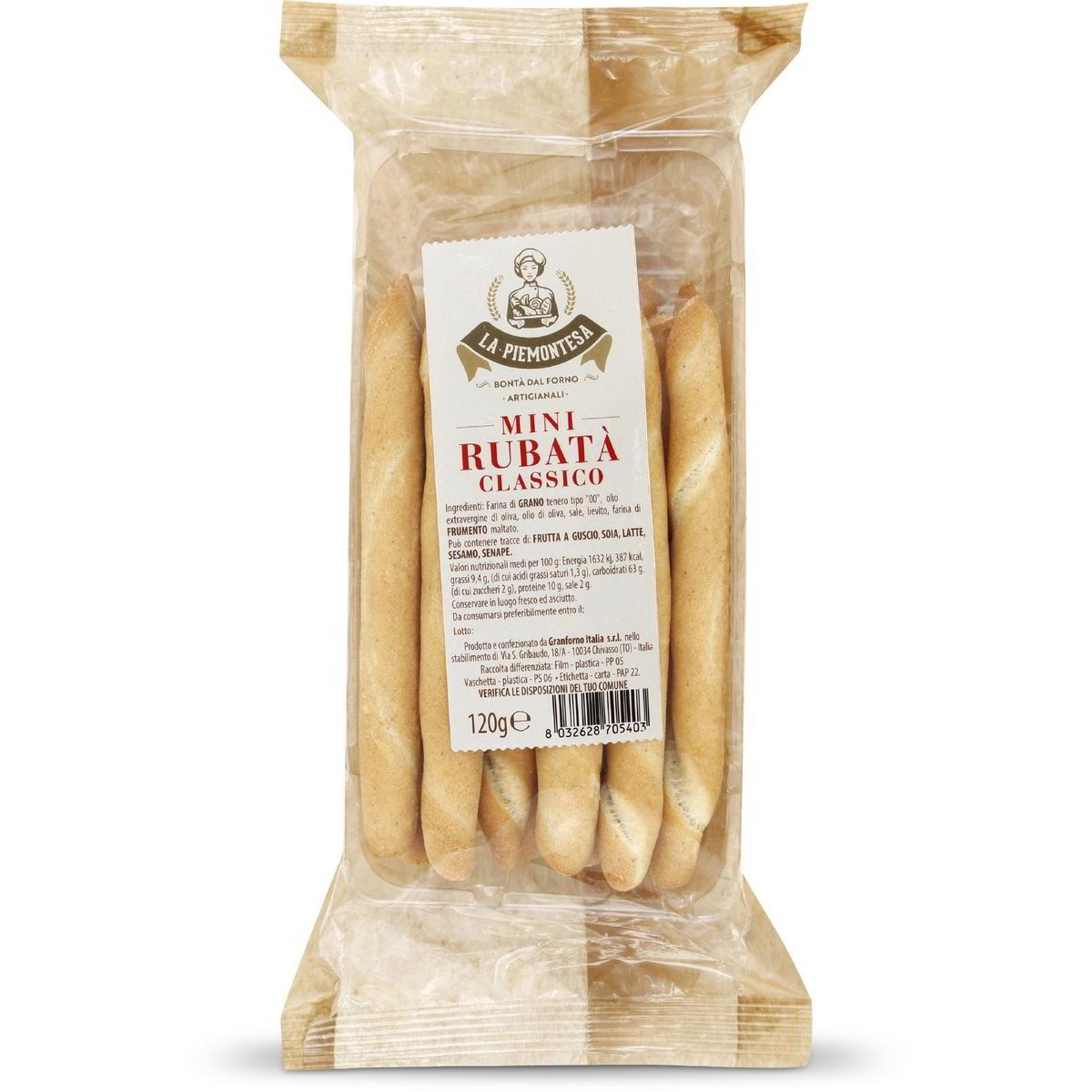 Grissini mini rubatà classico 120g ℮ in dettaglio