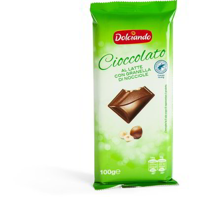 てぃんくる　Dolce Cioccolate Notte C/E Tavoletta cioccolato al latte con granella di nocciole DOLCIANDO